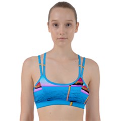 Pop Art Beach Umbrella  Line Them Up Sports Bra by essentialimage