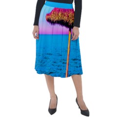 Pop Art Beach Umbrella  Classic Velour Midi Skirt  by essentialimage