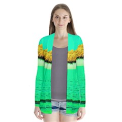 Pop Art Beach Umbrella  Drape Collar Cardigan by essentialimage