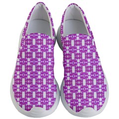 Pink  White  Abstract Pattern Women s Lightweight Slip Ons by BrightVibesDesign