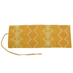 Pattern Yellow Roll Up Canvas Pencil Holder (s)