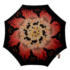 Funny Halloween Design, Cat, Pumpkin And Witch Hook Handle Umbrellas (large) by FantasyWorld7