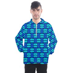 Pattern Graphic Background Image Blue Men s Half Zip Pullover