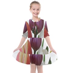 Tulips Spring Bouquet Kids  All Frills Chiffon Dress by picsaspassion