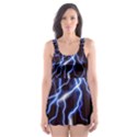 Blue Thunder Colorful Lightning graphic Skater Dress Swimsuit View1
