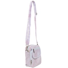 Pink Marble Texture Floor Background With Light Pink Veins Greek Marble Print Luxuous Real Marble  Shoulder Strap Belt Bag by genx