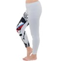 Banksy graffiti UK England God Save the Queen Elisabeth with David Bowie rockband face makeup Ziggy Stardust Classic Winter Leggings View2