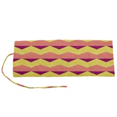 Background Colorful Chevron Roll Up Canvas Pencil Holder (s)