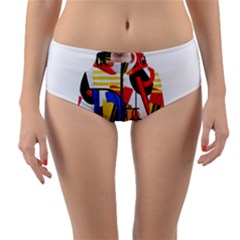 Dlm Front Dlm Back Reversible Mid-waist Bikini Bottoms
