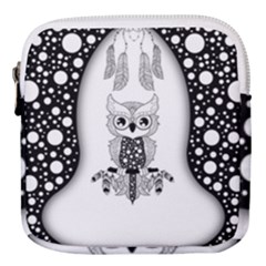 Cute Little Mandala Owl Mini Square Pouch by FantasyWorld7