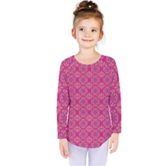 Background Texture Pattern Mandala Kids  Long Sleeve Tee