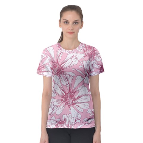 Pink Flowers Women s Sport Mesh Tee by Sobalvarro