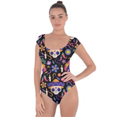 Dia De Los Muertos Short Sleeve Leotard  by Sobalvarro