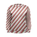 White Candy Cane Pattern with Red and Thin Green Festive Christmas Stripes Women s Sweatshirt View1