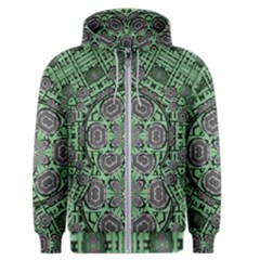Bamboo Wood And Flowers In The Green Men s Zipper Hoodie by pepitasart