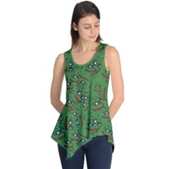 Pepe The Frog Perfect A-ok Handsign Pattern Praise Kek Kekistan Smug Smile Meme Green Background Sleeveless Tunic by snek