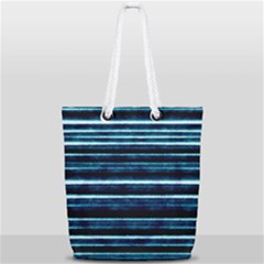Bandes Peinture Bleu Profond Full Print Rope Handle Tote (small)