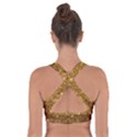 Gold Glitters metallic finish party texture background faux shine pattern Cross Back Sports Bra View2