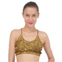 Gold Glitters metallic finish party texture background faux shine pattern Basic Training Sports Bra View1
