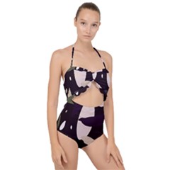 Pattern Formes Vert/noir  Scallop Top Cut Out Swimsuit