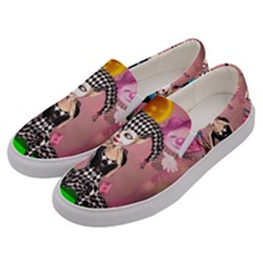 Cute Little Harlequin Men s Canvas Slip Ons by FantasyWorld7