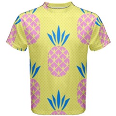 Summer Pineapple Seamless Pattern Men s Cotton Tee by Sobalvarro