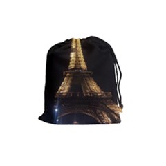 Tour Eiffel Paris Nuit Drawstring Pouch (medium) by kcreatif