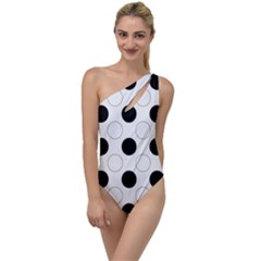 Background Dot Pattern To One Side Swimsuit