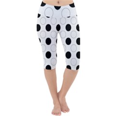 Background Dot Pattern Lightweight Velour Cropped Yoga Leggings by HermanTelo