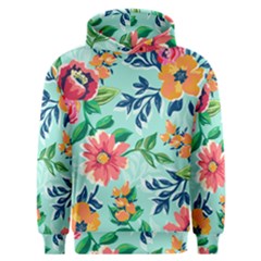 Multi Colour Floral Print Men s Overhead Hoodie by designsbymallika