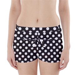 Black With White Polka Dots Boyleg Bikini Wrap Bottoms by mccallacoulture