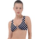 Black with White Polka Dots Ring Detail Bikini Top View1