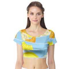 Salad Fruit Mixed Bowl Stacked Short Sleeve Crop Top by HermanTelo