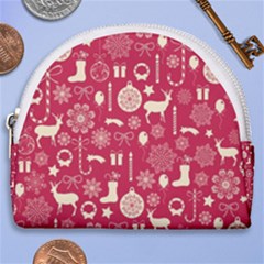 Christmas Pattern Background Horseshoe Style Canvas Pouch
