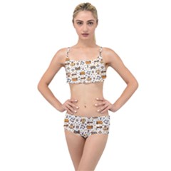 Animal Patterns Safari Layered Top Bikini Set