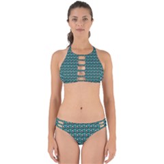 Chrix Pat Teal Perfectly Cut Out Bikini Set