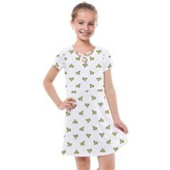 Werewolf Creepy Drawing Motif Pattern Illustration 2 Kids  Cross Web Dress