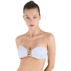 Aesthetic Black And White Grid Paper Imitation Twist Bandeau Bikini Top by genx
