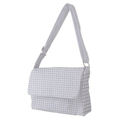 Aesthetic Black And White Grid Paper Imitation Full Print Messenger Bag (m) by genx