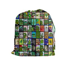 Pepe The Frog Memes Of 2019 Picture Patchwork Pattern Drawstring Pouch (xl) by snek