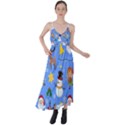 Funny Christmas Pattern With Snowman Reindeer Tie Back Maxi Dress View1