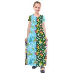 Flat Design Christmas Pattern Collection Kids  Short Sleeve Maxi Dress by Vaneshart