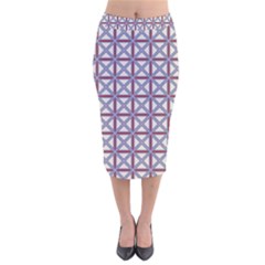 Df Donos Grid Velvet Midi Pencil Skirt by deformigo