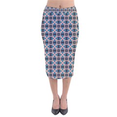 Df Alhambrine Cetta Velvet Midi Pencil Skirt by deformigo