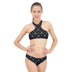 Buddhism Motif Print Pattern Design High Neck Bikini Set by dflcprintsclothing