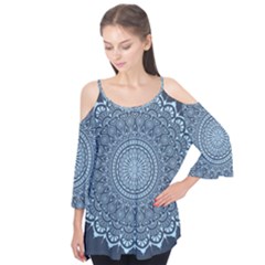 Luxury Mandala With Golden Arabesque Pattern Arabic Islamic East Style Flutter Tees