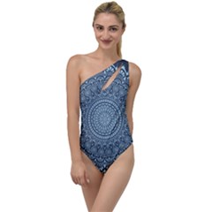 Luxury Mandala With Golden Arabesque Pattern Arabic Islamic East Style To One Side Swimsuit by Wegoenart