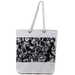 Marble Texture Full Print Rope Handle Tote (large)