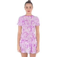 Pink Hentai  Drop Hem Mini Chiffon Dress