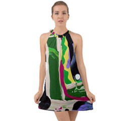 Mushroom,s Life Spin 1 3 Halter Tie Back Chiffon Dress by bestdesignintheworld